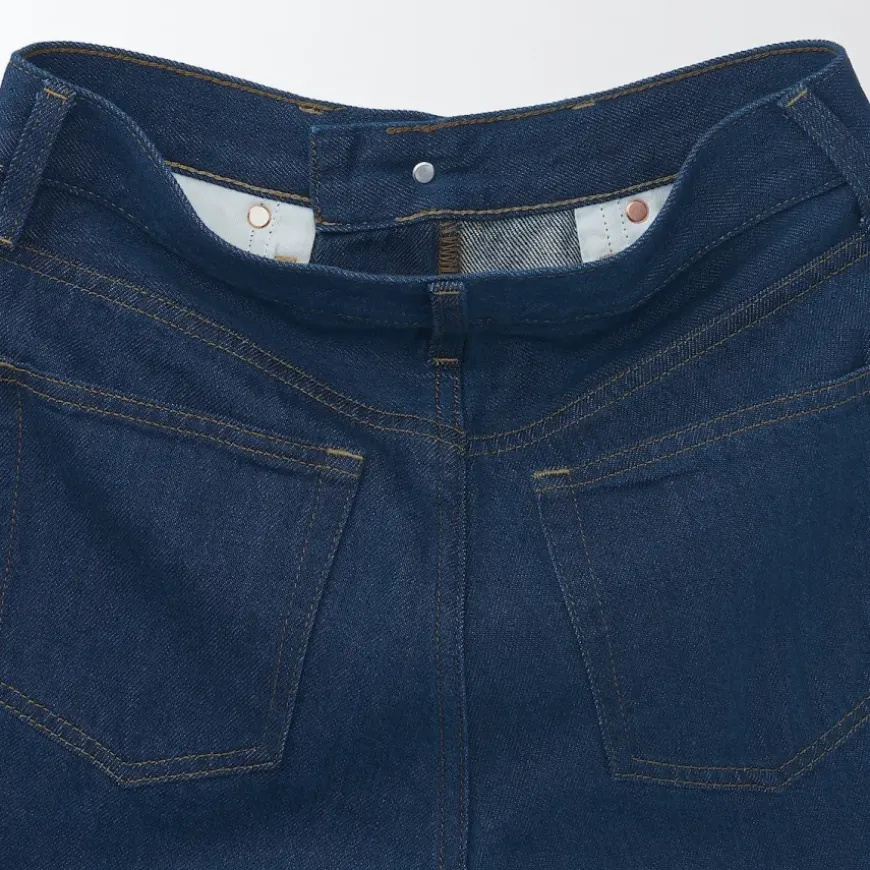 Women's Denim Regular Pants Blue (L 30inch / 77cm)