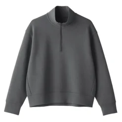 Women's Double Knitted Half Zip Sweatshirt