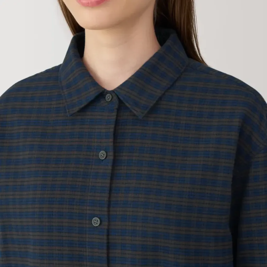 Women's Flannel Regular Collar Long Sleeve Patterned Shirt