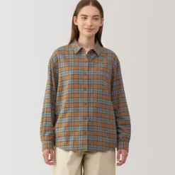 Women's Flannel Regular Collar Long Sleeve Patterned Shirt