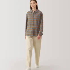 Women's Flannel Regular Collar Long Sleeve Patterned Shirt