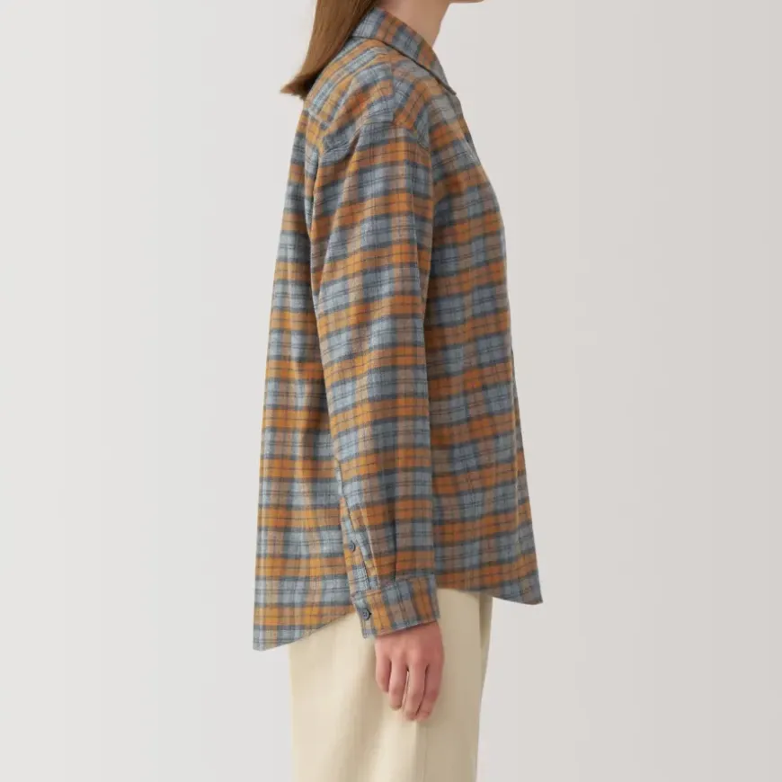 Women's Flannel Regular Collar Long Sleeve Patterned Shirt