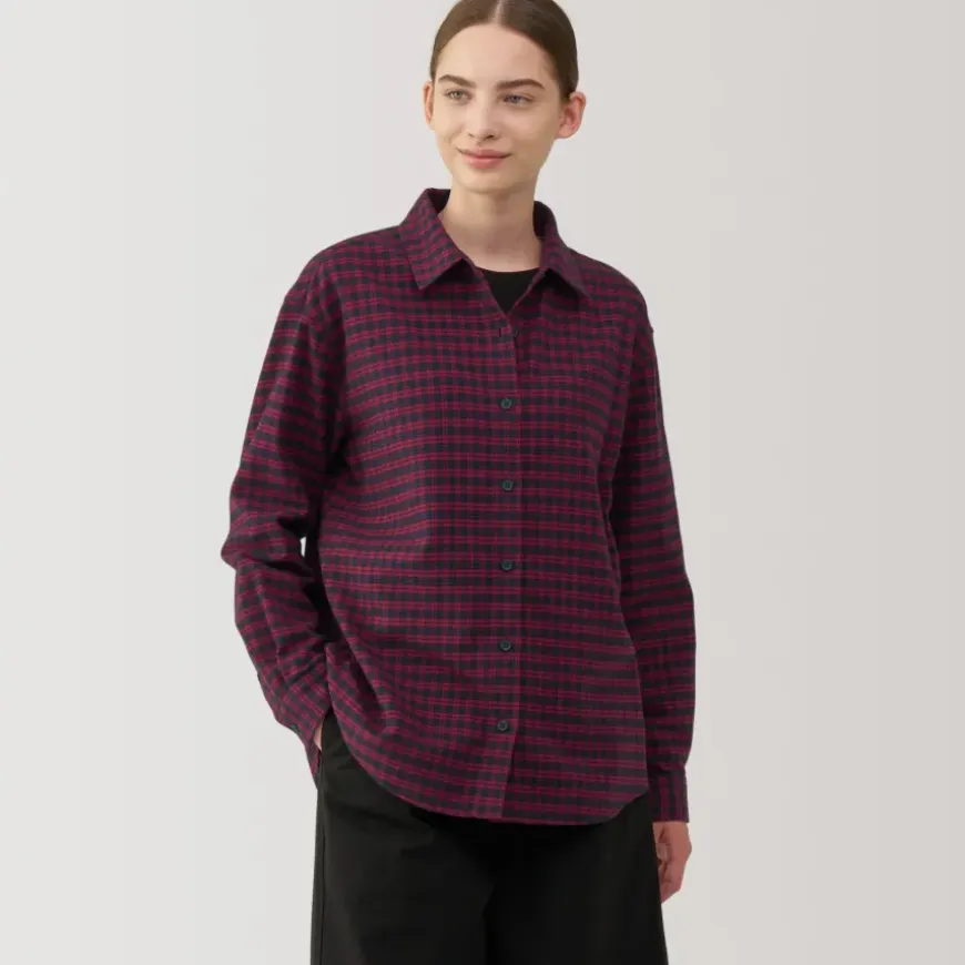 Women's Flannel Regular Collar Long Sleeve Patterned Shirt