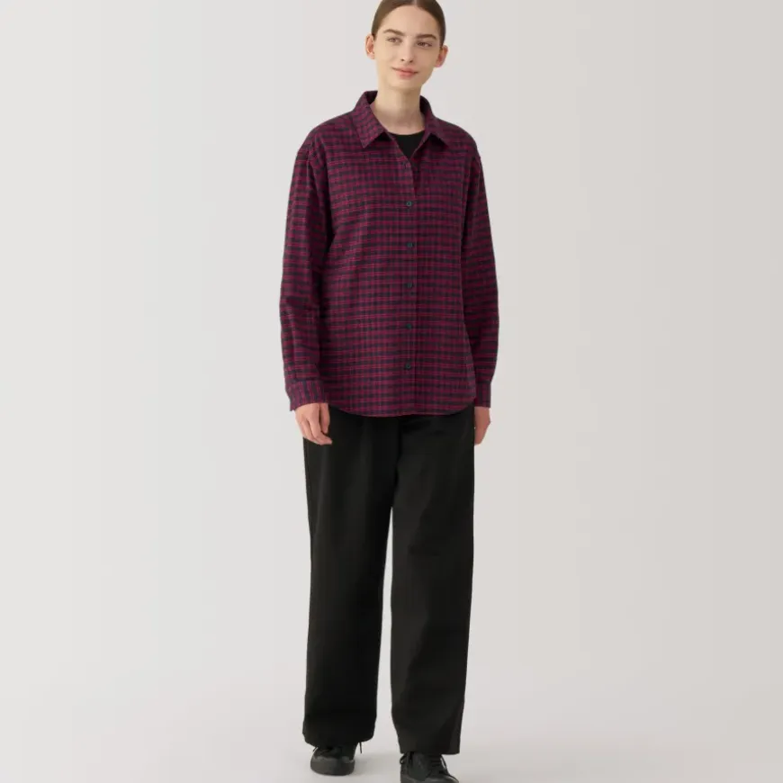 Women's Flannel Regular Collar Long Sleeve Patterned Shirt