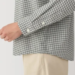 Women's Flannel Stand Collar Long Sleeve Patterned Blouse
