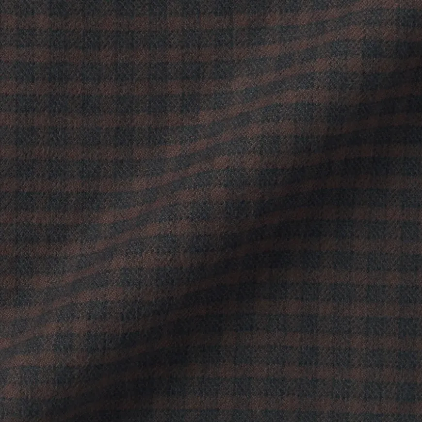 Women's Flannel Stand Collar Long Sleeve Patterned Blouse