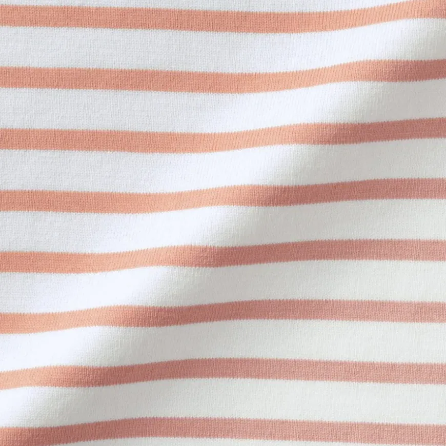 Women's Heavy Weight Boat Neck Long Sleeve Striped T-Shirt