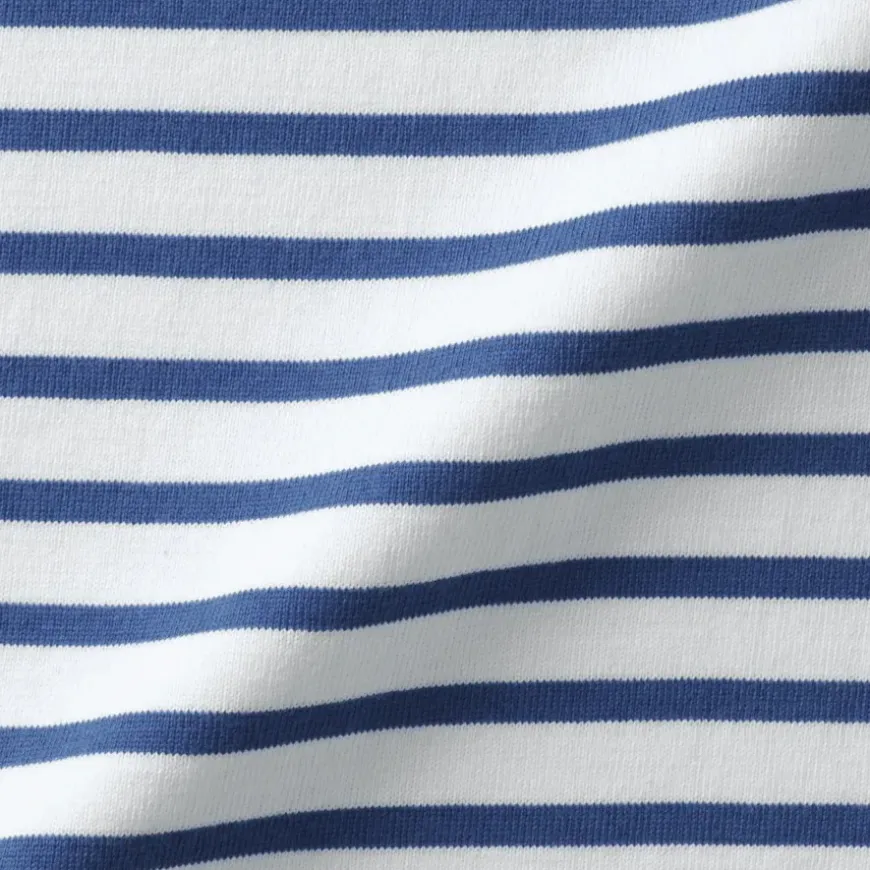 Women's Heavy Weight Boat Neck Long Sleeve Striped T-Shirt