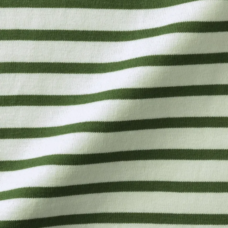 Women's Heavy Weight Boat Neck Long Sleeve Striped T-Shirt