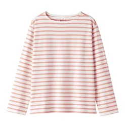 Women's Heavy Weight Boat Neck Long Sleeve Striped T-Shirt