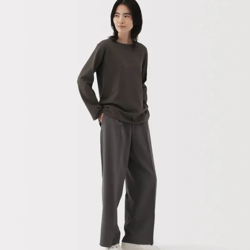 Women's Heavy Weight Boat Neck Long Sleeve T-Shirt