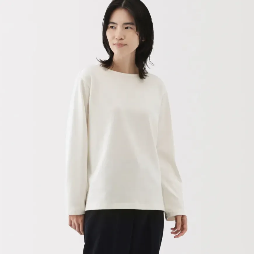 Women's Heavy Weight Boat Neck Long Sleeve T-Shirt