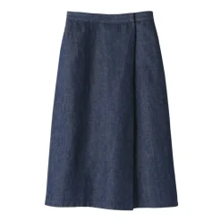 Women's Hemp Blend Denim Wraparound Wide Dress Trousers