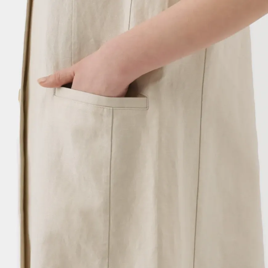 Women's Hemp Blend Twill Long Gilet