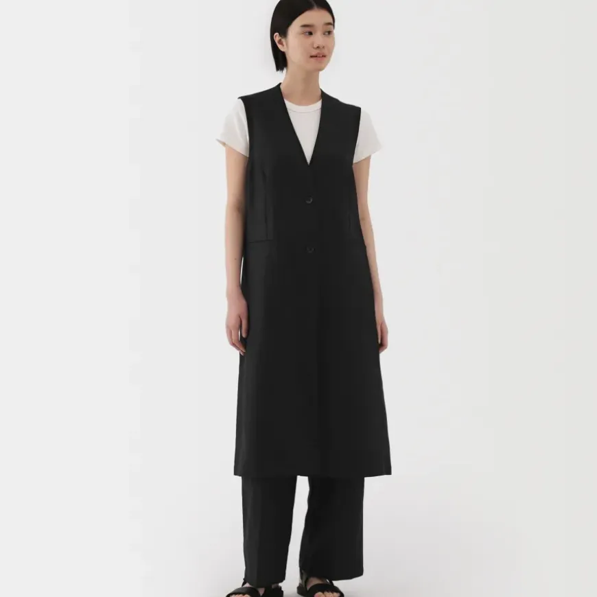 Women's Hemp Blend Twill Long Gilet