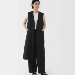 Women's Hemp Blend Twill Long Gilet