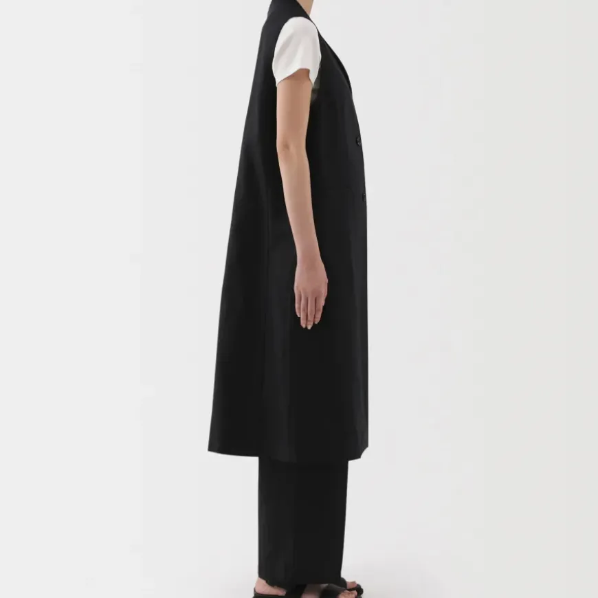 Women's Hemp Blend Twill Long Gilet