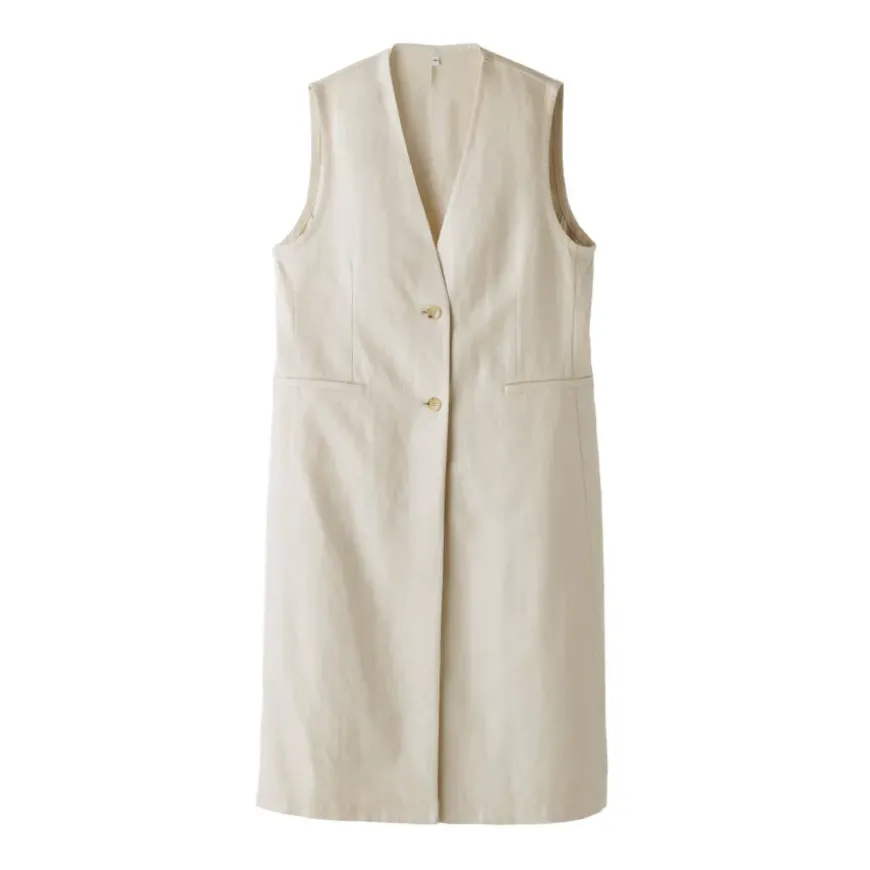 Women's Hemp Blend Twill Long Gilet