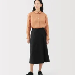 Women's Hemp Blend Twill Wraparound Wide Dress Trousers