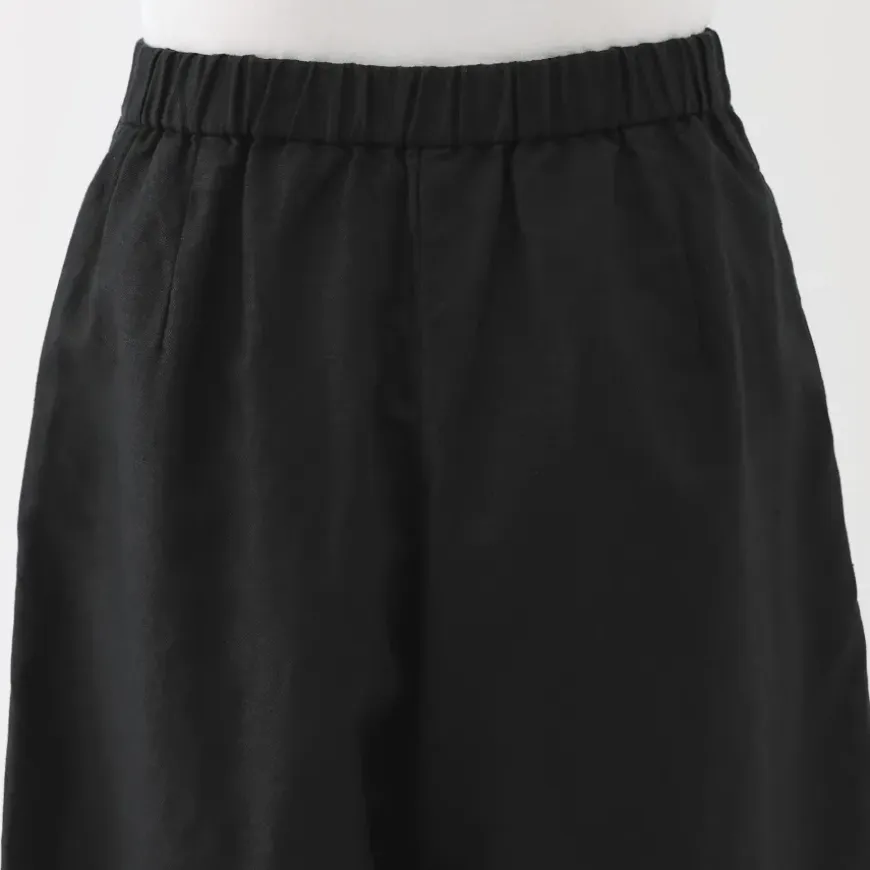 Women's Hemp Blend Twill Wraparound Wide Dress Trousers