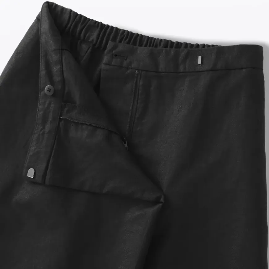 Women's Hemp Blend Twill Wraparound Wide Dress Trousers