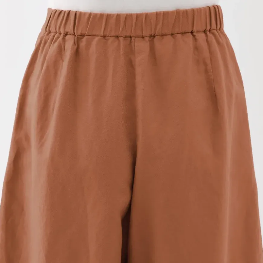 Women's Hemp Blend Twill Wraparound Wide Dress Trousers