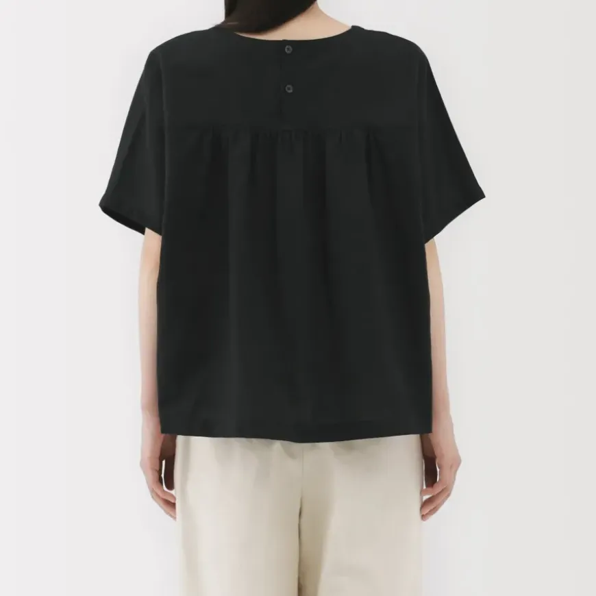 Women's Hemp Cotton Short Sleeve Blouse