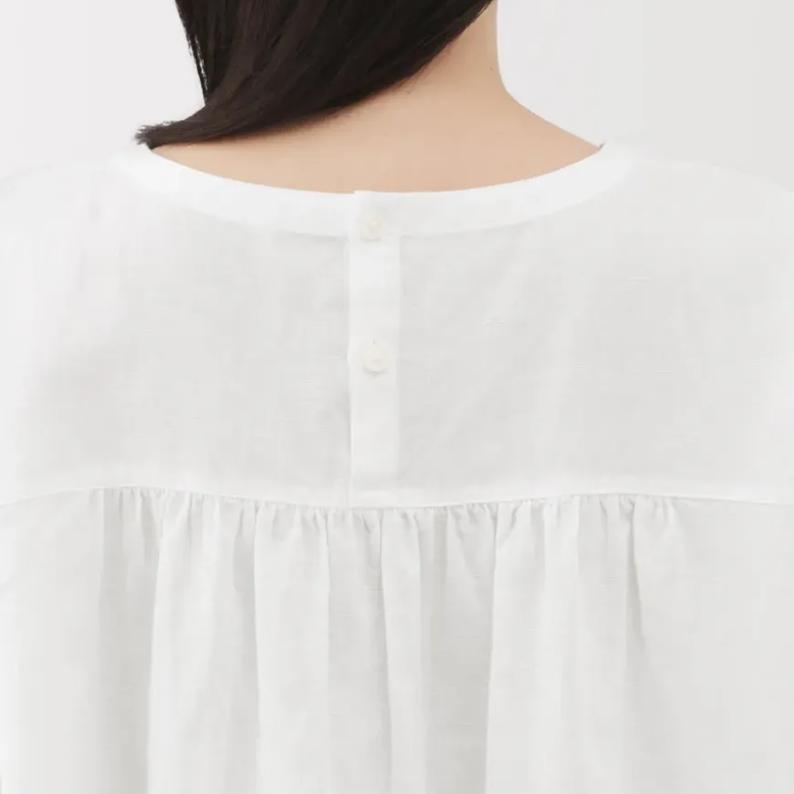 Women's Hemp Cotton Short Sleeve Blouse