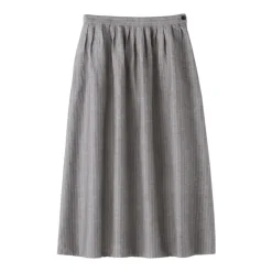 Women's Hemp Cotton Striped Easy Long Skirt