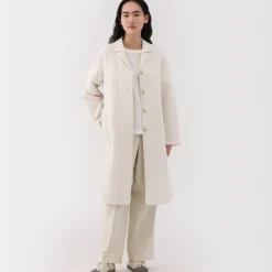 Women's Hemp Cotton Striped Coat