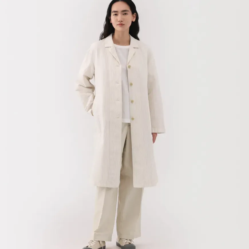 Women's Hemp Cotton Striped Coat