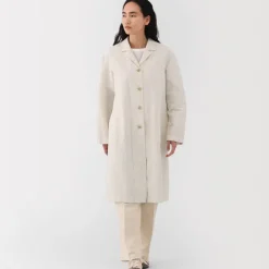 Women's Hemp Cotton Striped Coat