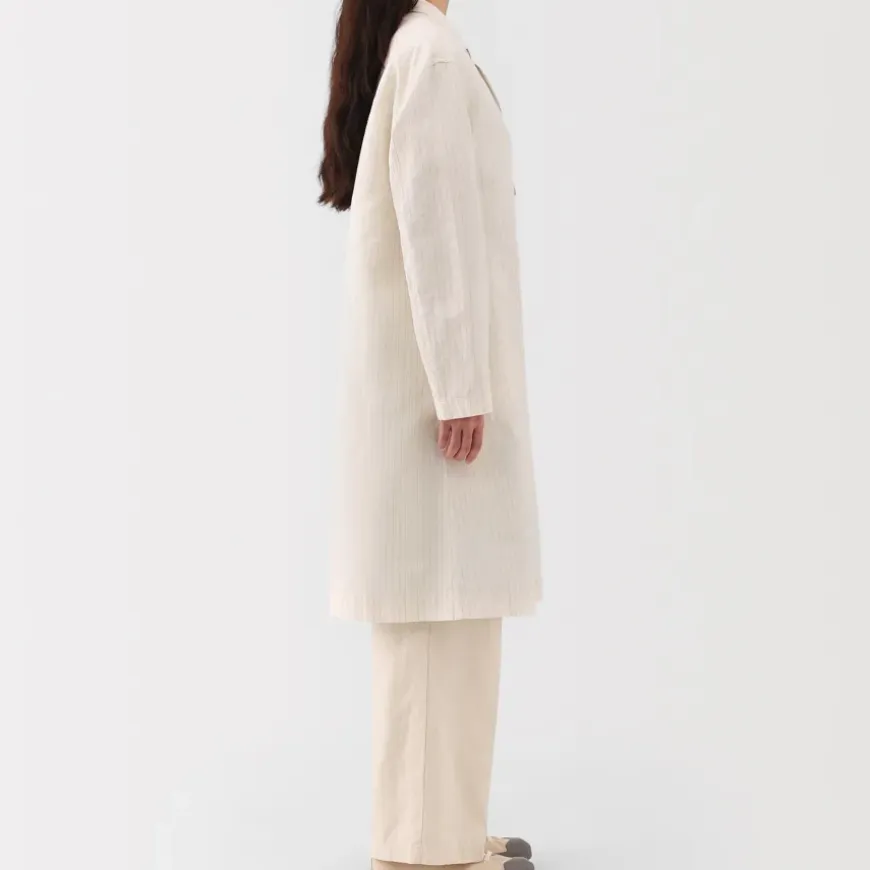 Women's Hemp Cotton Striped Coat
