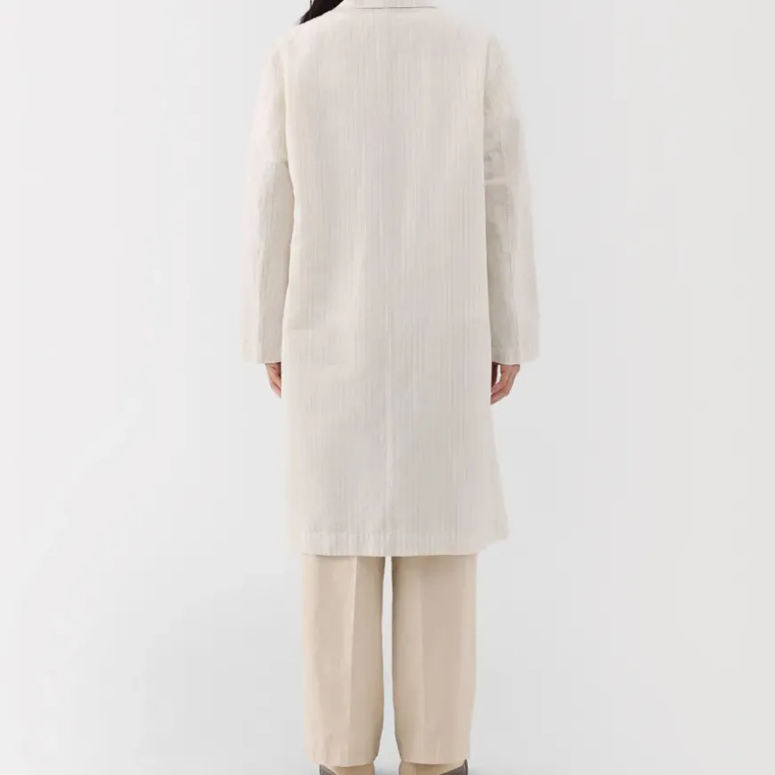Women's Hemp Cotton Striped Coat