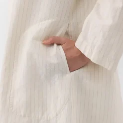 Women's Hemp Cotton Striped Coat
