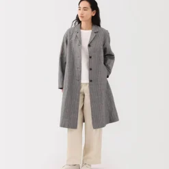 Women's Hemp Cotton Striped Coat