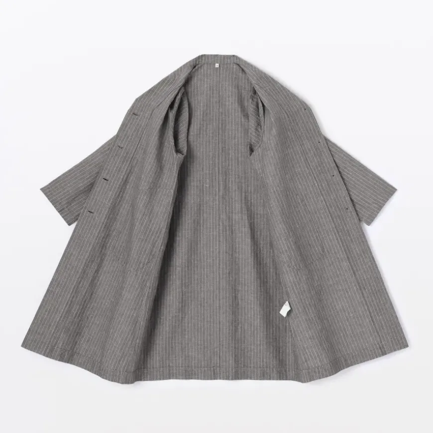 Women's Hemp Cotton Striped Coat