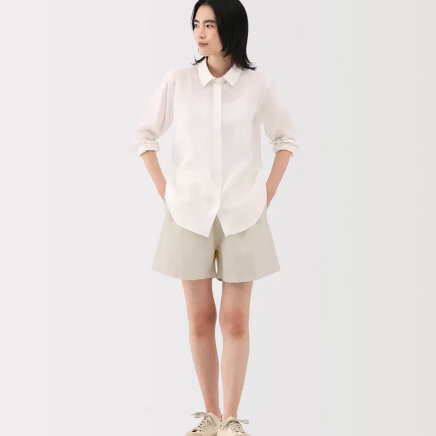 Women's Hemp Cotton Striped Easy Shorts