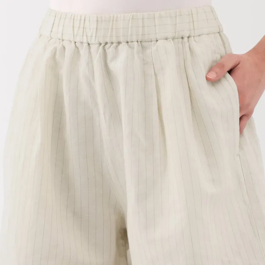 Women's Hemp Cotton Striped Easy Shorts