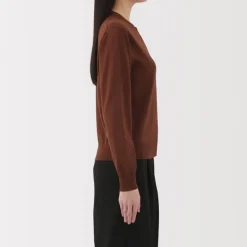 Women's High Twisted Crew Neck Cardigan