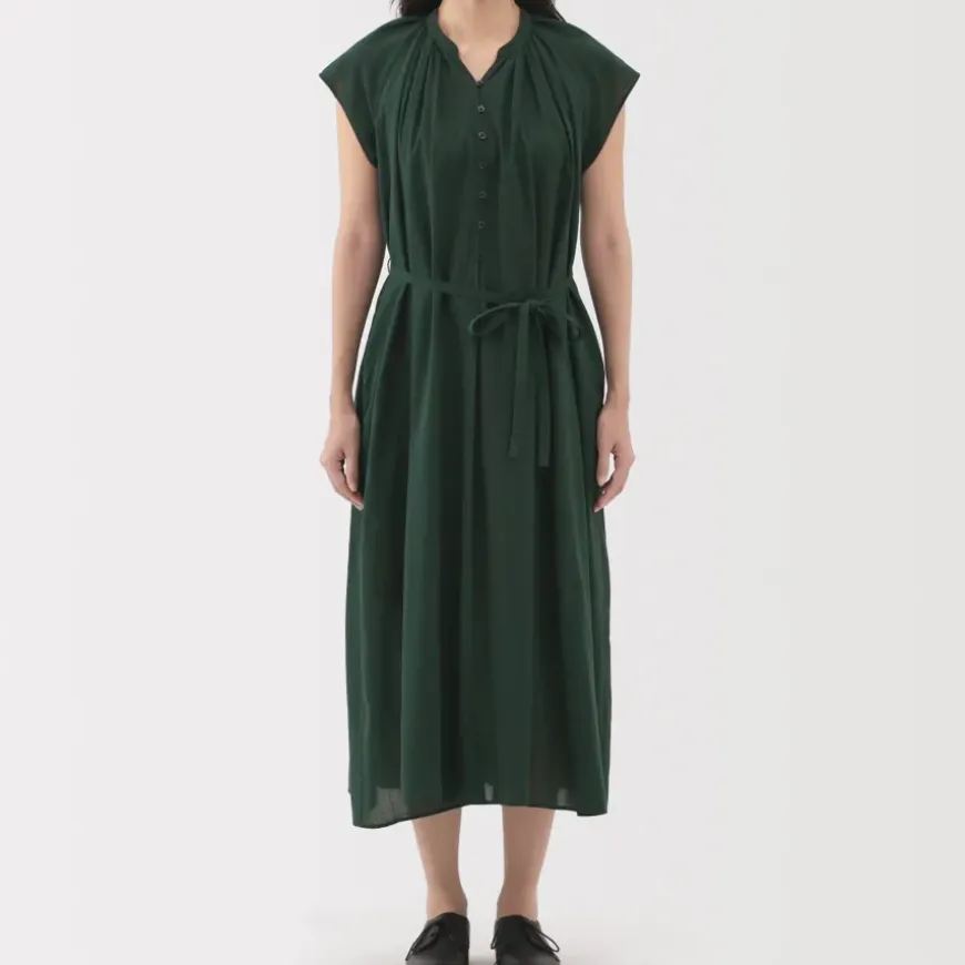 Women's High Twisted Veil French Sleeve Dress