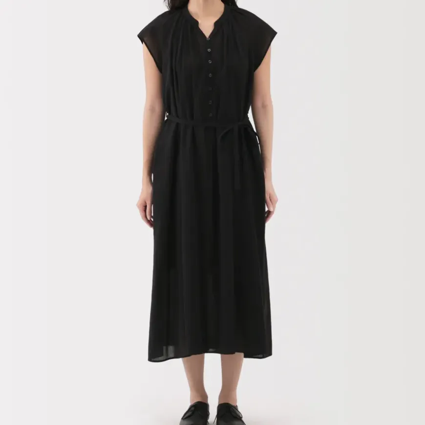 Women's High Twisted Veil French Sleeve Dress