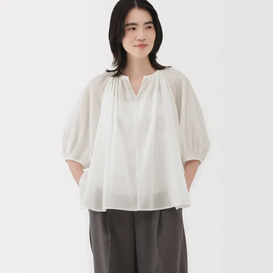 Women's High Twisted Veil Short Sleeve Blouse