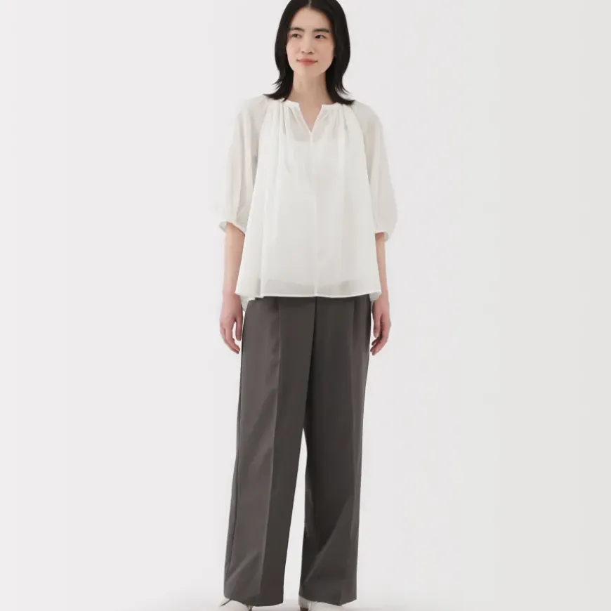 Women's High Twisted Veil Short Sleeve Blouse