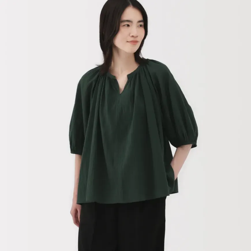 Women's High Twisted Veil Short Sleeve Blouse