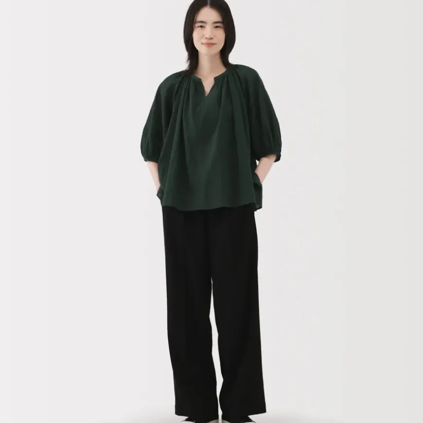 Women's High Twisted Veil Short Sleeve Blouse