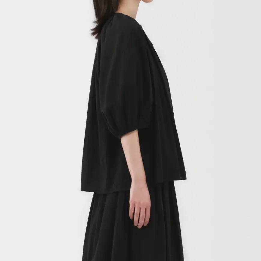 Women's High Twisted Veil Short Sleeve Blouse