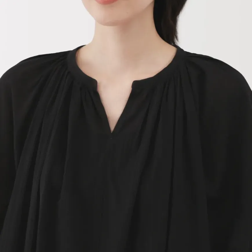 Women's High Twisted Veil Short Sleeve Blouse