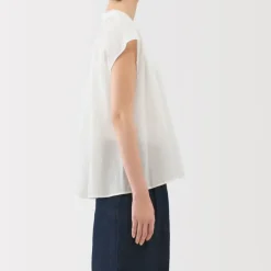 Women's High Twisted Veil French Sleeve Blouse