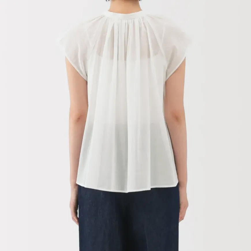 Women's High Twisted Veil French Sleeve Blouse